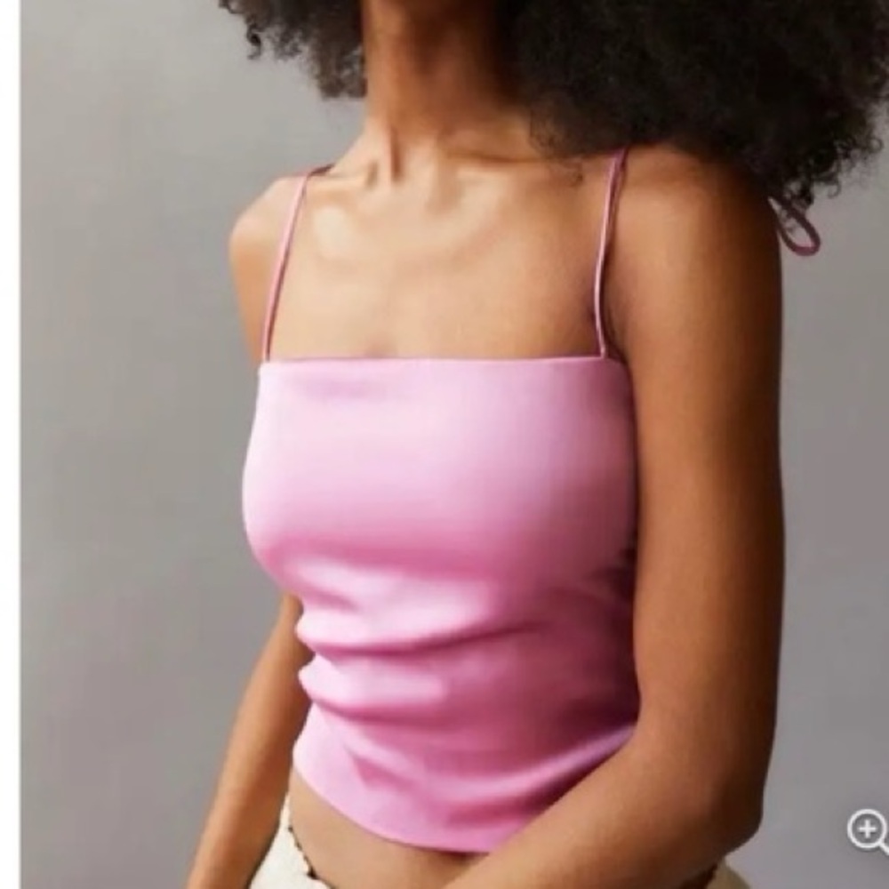 Urban Outfitters Pink Satin Crop Top
